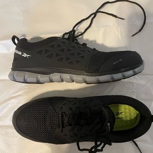 Black Reebok steel alloy toe sneakers mens size 9.5